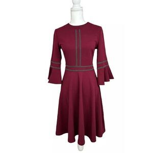 Missmay Retro Gorgeous City Fit & Flair Burgundy  Dress Women’s Size Small